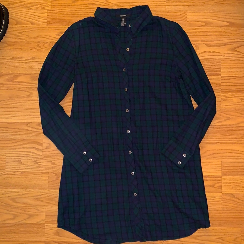 Hunter green and indigo Plaid